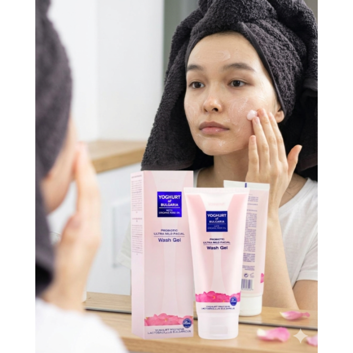 Gel Limpiador Probiótico Yogur de Bulgaria y Rosa | 230ml
