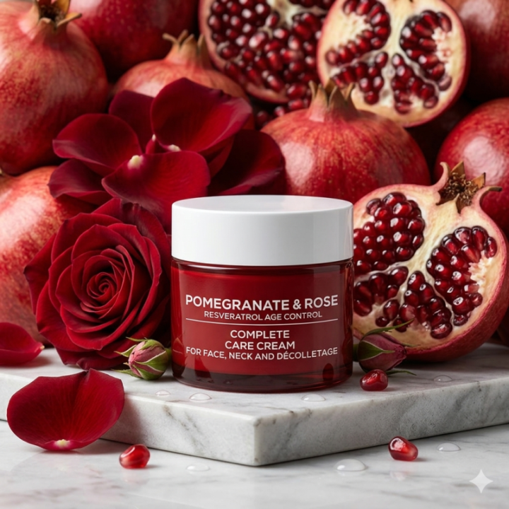 Crema Facial y Cuello Granada y Rosa Búlgara 200ml | Via Natural