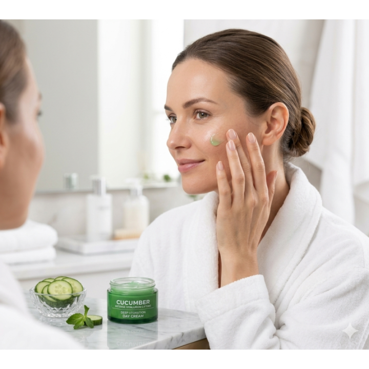 Crema de Día Triple Hialurónico y Pepino 50ml | Hidratación Profunda