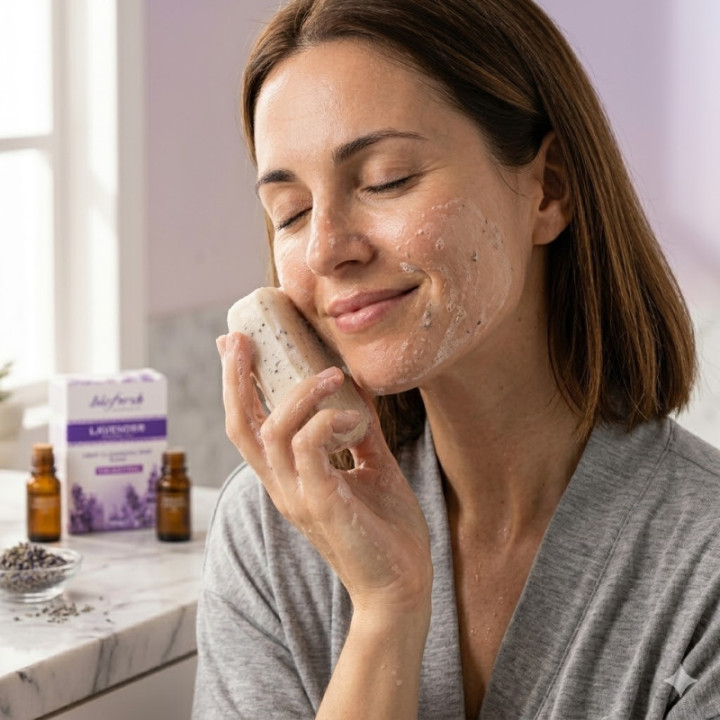 Jabón Exfoliante de Lavanda Orgánica 100g | VÍA NATURAL