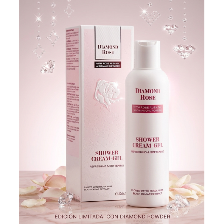 Gel de Ducha Refrescante con Rosa Alba y Caviar Negro · Diamond Rose 200 ml | Farmalínea