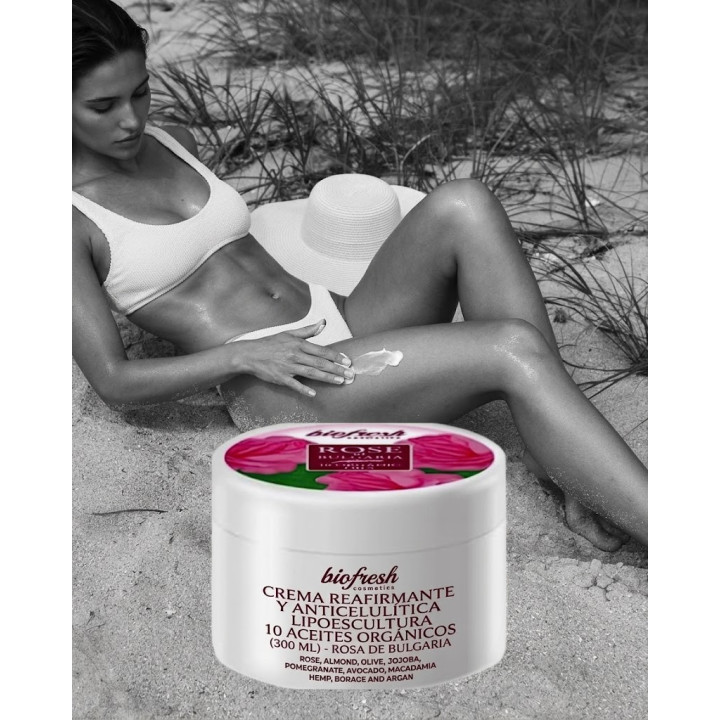 Crema Reafirmante y Anticelulítica Lipoescultura 10 Aceites Orgánicos (300 ml) - Rosa de Bulgaria