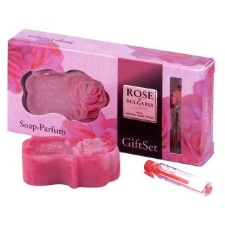 Cofre Regalo Rosa Señora (Jabón Artesanal 50 gr + Perfume 2,1 ml)